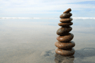 Stones stacked on a beach